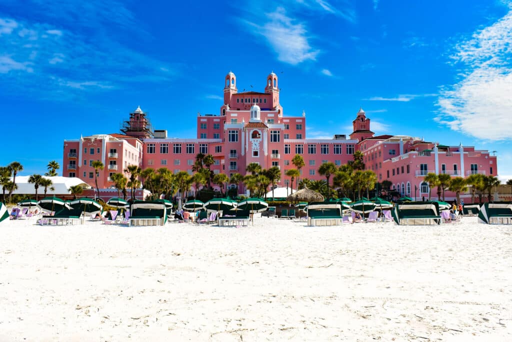 The Pink Hotel, Don Cesar, on the beach, St. Pete, Florida
